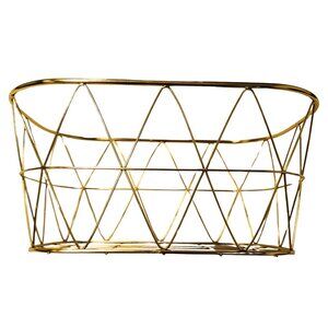 Vintage Brass Plated Home Decorative Basket - Excellent Condition